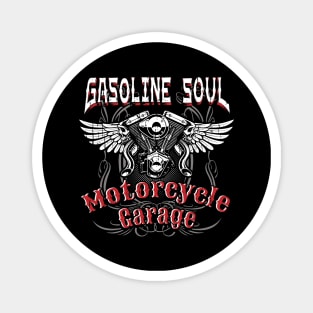 Gasoline Soul Motorcycles Biker Magnet